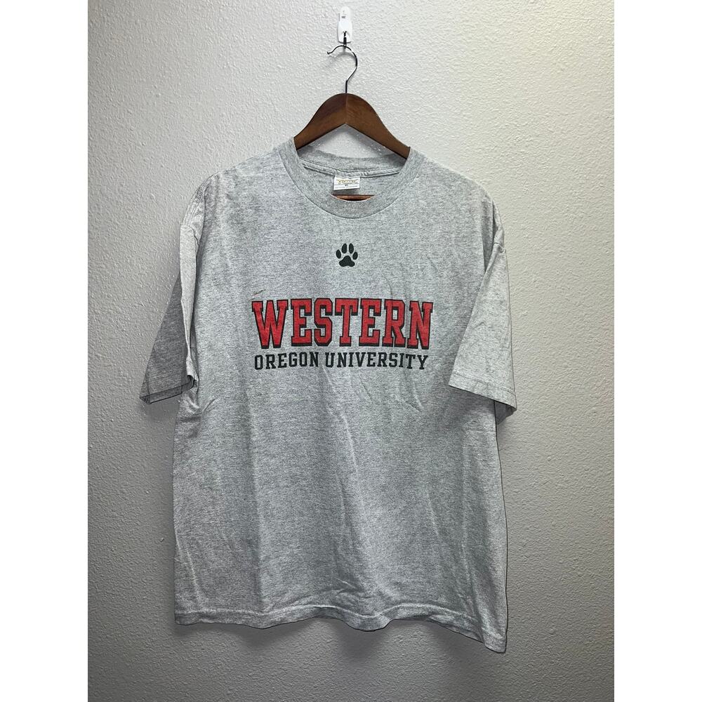 Vintage Western Oregon University Shirt TCX College Gray Graphic Tee VTG XL